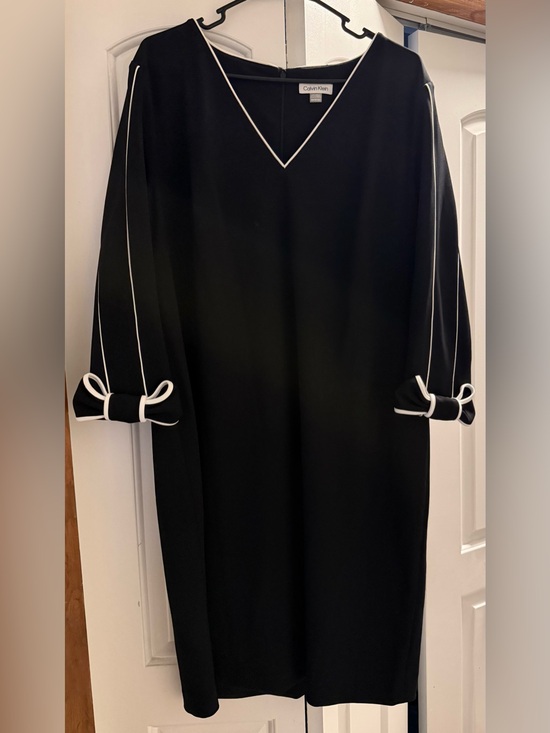 Calvin Klein Dresses & Skirts - Calvin Klein Black Dress with White Trim